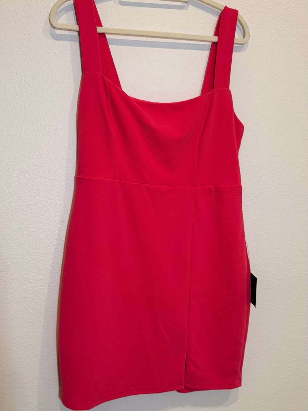 Lulu's Vibrant Hot Pink Square-Neck Mini Dress